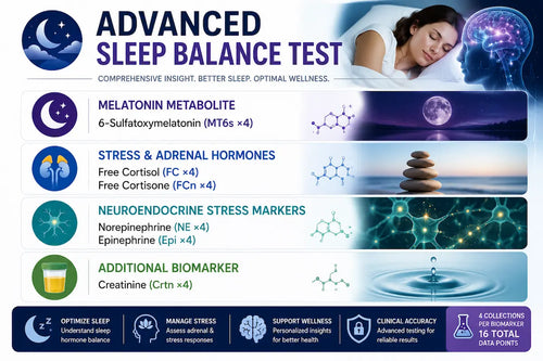 Advanced Sleep Balance Test II | Cortisol, Melatonin, Norepinephrine & Epinephrine Profile (LCMS)