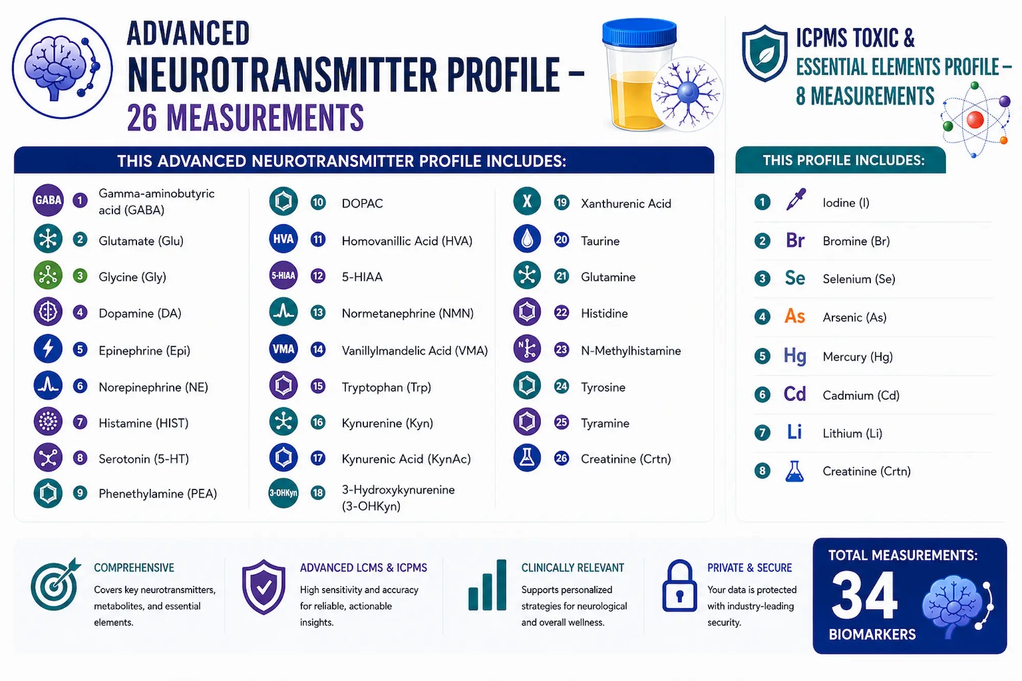 Brain Chemistry and Toxic Metals Test | Advanced Neurotransmitter and Toxic Elements Test